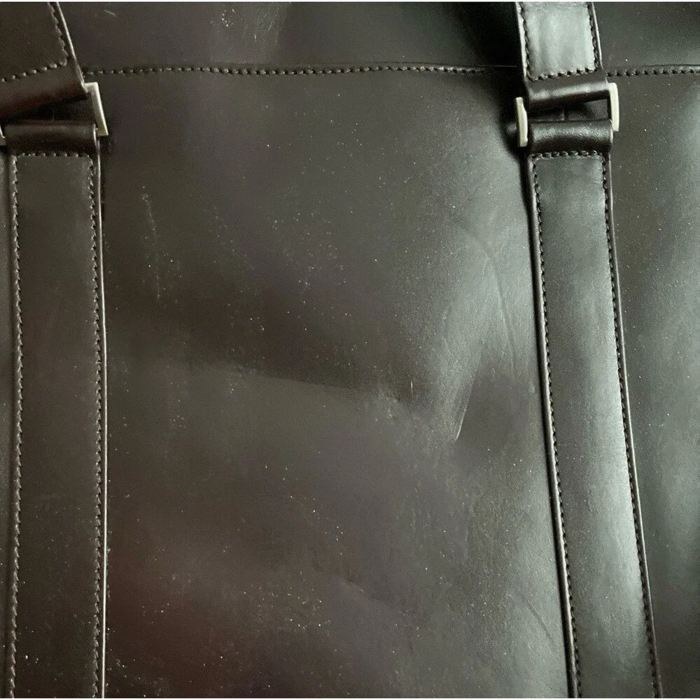 Cutter & Buck Brown Leather Messenger Laptop Bag Briefcase American Classic 16”